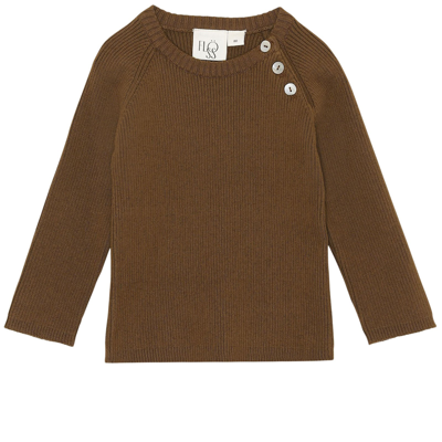 Flöss Kids' Flye Knit Sweater Solid Walnut In Brown