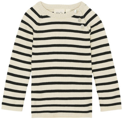 Flöss Kids' Flye Striped Sweater Navy/offwhite In Cream