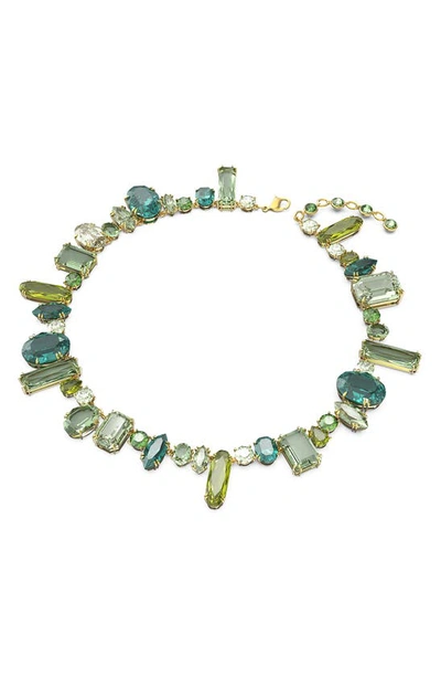 Swarovski Gema Mixed-cut Brass And Crystal Necklace In Green
