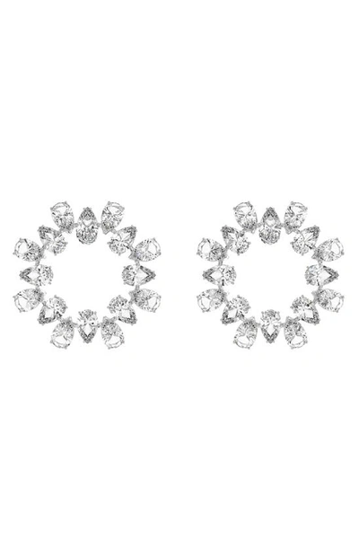 Swarovski Millenia Pear Shaped Circle Earrings In White