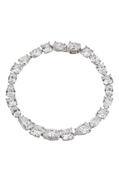 Nadri Shine On Cubic Zirconia Line Bracelet In Rhodium