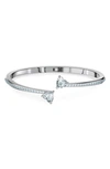 Swarovski Attract Soul Heart Rhodium Plated Bangle In Silver