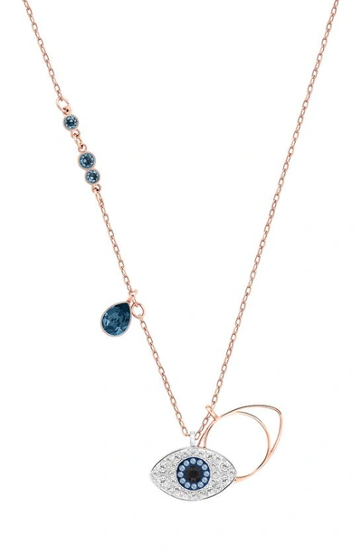 SWAROVSKI DUO EVIL EYE PENDANT NECKLACE