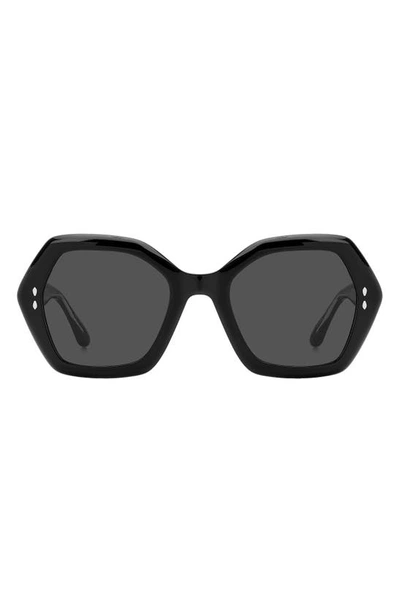 Isabel Marant 53mm Geometric Sunglasses In 0807 Black