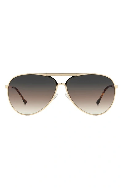 Isabel Marant Brow Bar Aviator Sunglasses, 62mm In Rose Gold Red