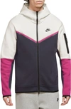 Nike Sportswear Tech Fleece Zip Hoodie In Phantom/cave Purple/active Pink/black