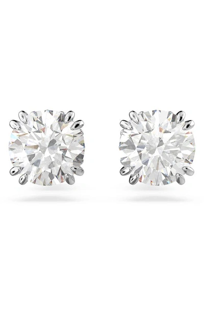 Swarovski Silver-tone Constella Crystal Stud Earrings In Metallic