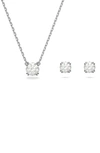 Swarovski Women's Constella 2-piece Rhodium-plated & Crystal Earring & Necklace Set In Silver