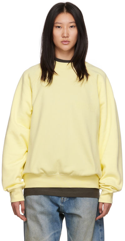 Essentials Yellow Crewneck Sweatshirt In Canary