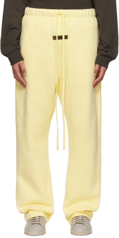Essentials Yellow Relaxed Lounge Pants In Canary