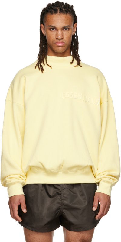 Essentials Yellow Mock Neck Sweatshirt In Canary