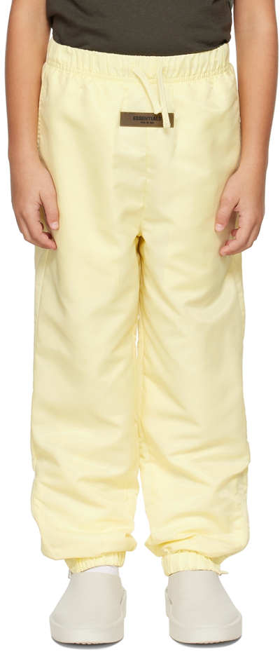 Essentials Kids Yellow Nylon Track Pants In Canary
