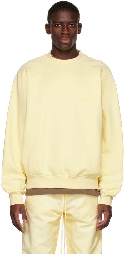 Essentials Yellow Crewneck Sweatshirt In Canary