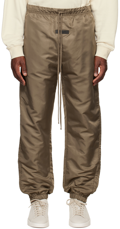 Essentials Brown Nylon Lounge Pants In Wood