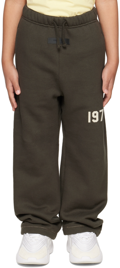 Essentials Kids Grey '1977' Relaxed Lounge Trousers In Off Black