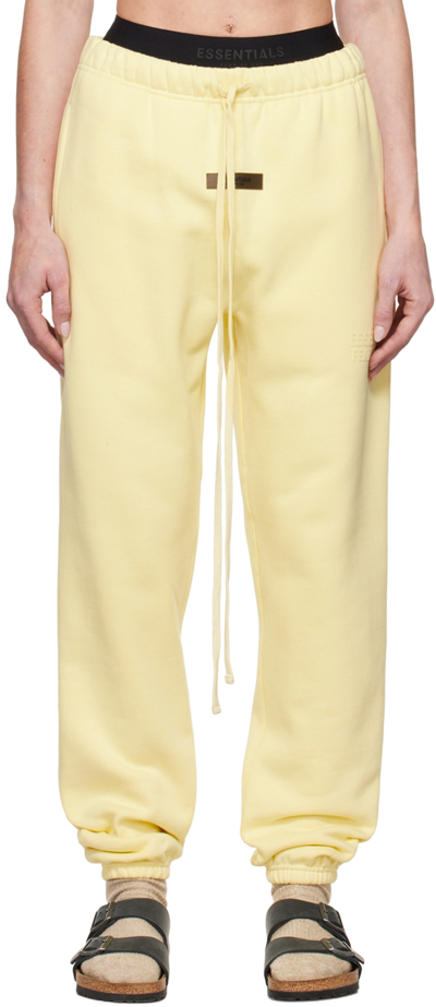 Essentials Yellow Drawstring Lounge Pants In Canary