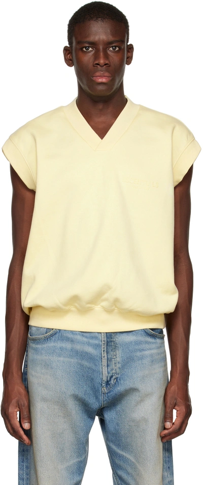 Essentials Yellow V-neck Vest In Canary