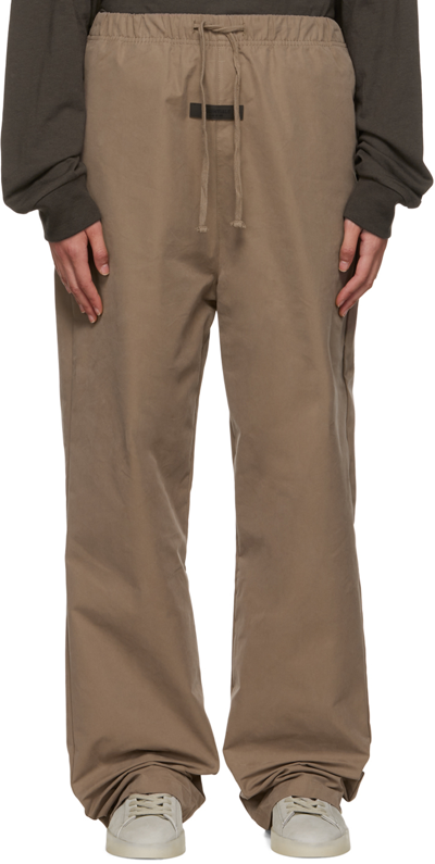 Essentials Brown Relaxed Lounge Pants In Wood