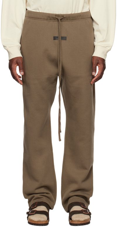Essentials Brown Relaxed Lounge Pants In Wood