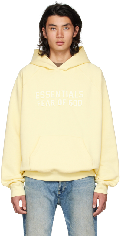 Essentials Yellow Raglan Hoodie In Canary
