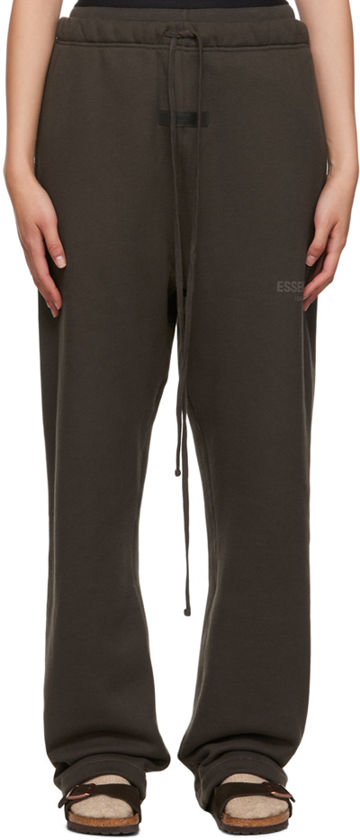 Essentials Gray Relaxed Lounge Pants In Off Black