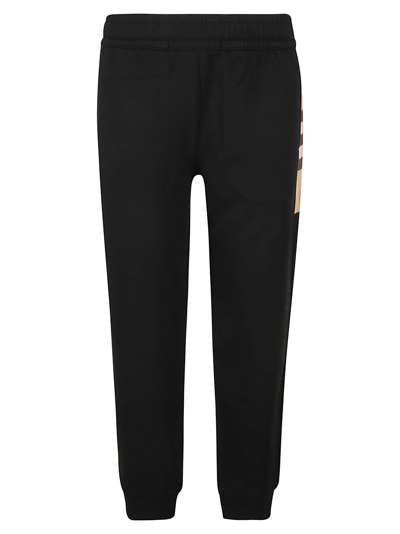 Burberry Stephan Vintage Check-detail Track Pants In Black
