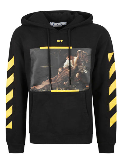 Off-white Black Diag Arrow Hoodie In Black/white