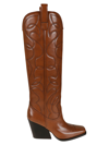 Stella Mccartney Cowboy Cloudy Tall Western Boots In Brandy