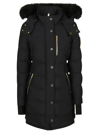 Moose Knuckles Watershed Hooded Shearling Trim Down Parka In Black