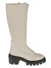Stuart Weitzman Lace-up Detail Boots In Avena Oat