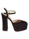 Stuart Weitzman Skyhigh Strapped Suede Platform Pumps In Black