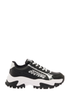 Versace Jeans Couture Lo-top Logo Print Sneakers In Black