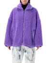 Stand Studio Azalea Jacket Faux Fur Cloudy 73cm In Neon Violet