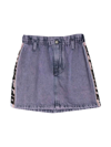 Off-white Little Girl's & Girl's Logo Band Denim Skirt In Viola