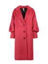 Hevo Cardinal Red Alpaca Wool-blend Coat In Red