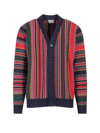 Drôle De Monsieur Striped Knit Cardigan In Multicolor