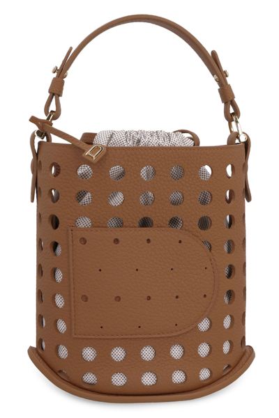 Delvaux Pin Mini Bucket Bag In Brown