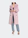 Avec Les Filles Double Breasted Faux Shearling Coat In Pink