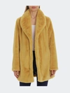 Avec Les Filles Women's Plus Notched Faux Fur Jacket In Yellow