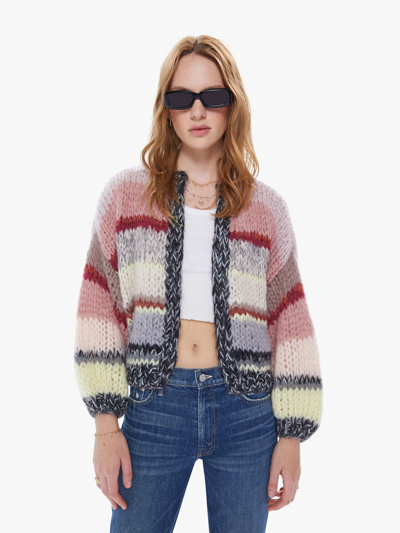 Maiami Stripes Galore Bomber Cardigan Muted Melange Sweater In Multi