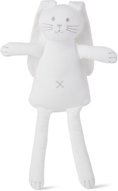 Petit Bateau Baby White Bunny Comforter Plush Toy In 01 White