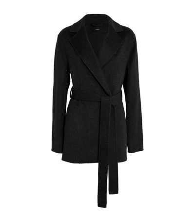 Joseph Cenda Wool And Cashmere-blend Belted Coat In Navy