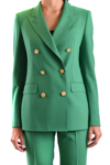Tagliatore Double-breasted Wool Jacket In Green