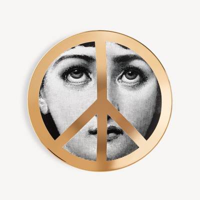 Fornasetti Wall Plate Tema E Variazioni N.404 United For Peace In White/black/gold