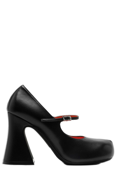 Marni Mary Jane Shoes In Leather With Strap In Black