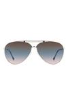 Isabel Marant 62mm Gradient Aviator Sunglasses In Palladium Blue