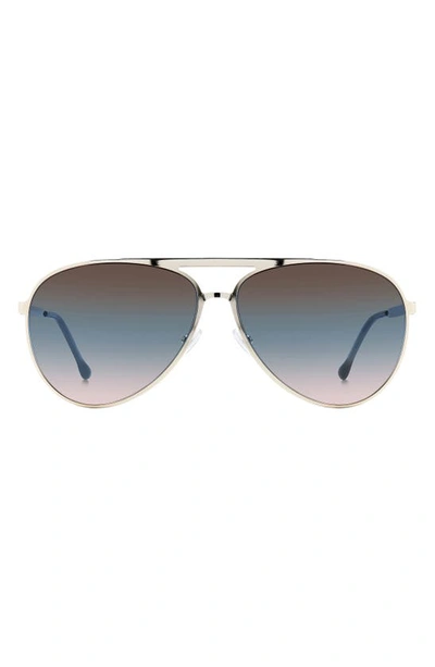 Isabel Marant 62mm Gradient Aviator Sunglasses In Palladium Blue