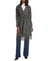 Sam Edelman Fringe Wool-blend Wrap Coat In Black
