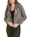 Blanknyc Suede Moto Jacket In Grey