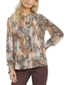 Nydj Pleated Peasant Blouse In Multi